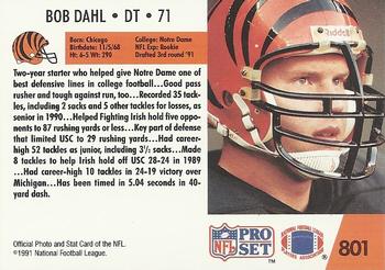 1991 Pro Set #801 Bob Dahl Back