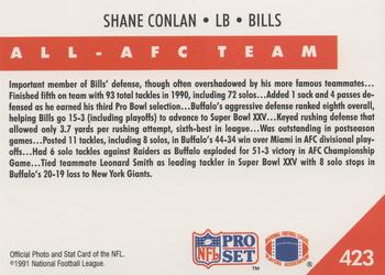 1991 Pro Set #423 Shane Conlan Back