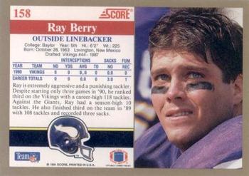1991 Score #158 Ray Berry Back
