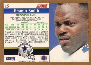 1991 Score #15 Emmitt Smith Back