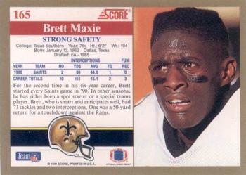 1991 Score #165 Brett Maxie Back