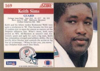 1991 Score #169 Keith Sims Back