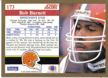 1991 Score #173 Rob Burnett Back