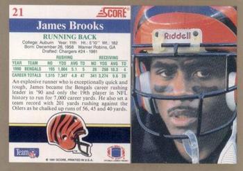1991 Score #21 James Brooks Back