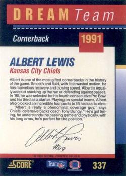 1991 Score #337 Albert Lewis Back