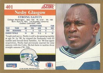 1991 Score #401 Nesby Glasgow Back
