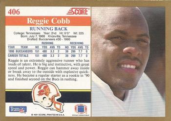 1991 Score #406 Reggie Cobb Back