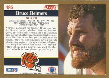 1991 Score #485 Bruce Reimers Back