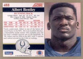 1991 Score #488 Albert Bentley Back