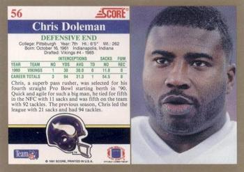 1991 Score #56 Chris Doleman Back