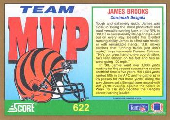 1991 Score #622 James Brooks Back