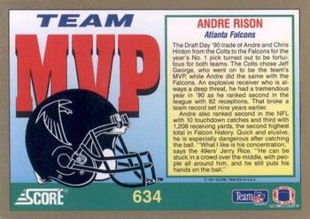 1991 Score #634 Andre Rison Back