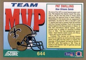 1991 Score #644 Pat Swilling Back
