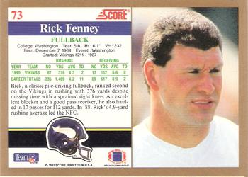 1991 Score #73 Rick Fenney Back