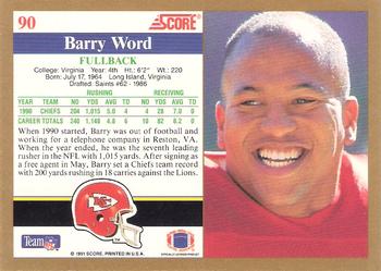 1991 Score #90 Barry Word Back