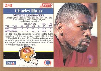 1991 Score #250 Charles Haley Back