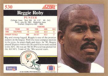 1991 Score #530 Reggie Roby Back