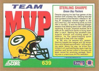 1991 Score #639 Sterling Sharpe Back