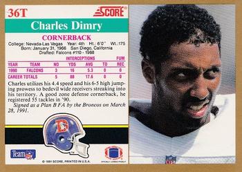 1991 Score Supplemental #36T Charles Dimry Back