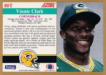 1991 Score Supplemental #80T Vinnie Clark Back