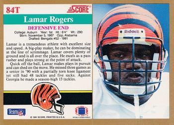 1991 Score Supplemental #84T Lamar Rogers Back