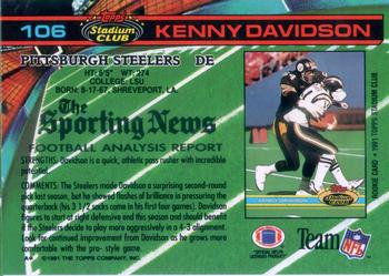 1991 Stadium Club #106 Kenny Davidson Back