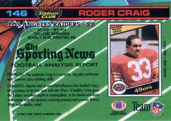 1991 Stadium Club #146 Roger Craig Back