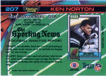 1991 Stadium Club #207 Ken Norton Back