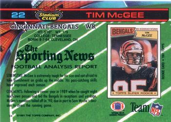 1991 Stadium Club #22 Tim McGee Back