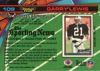 1991 Stadium Club #109 Garry Lewis Back