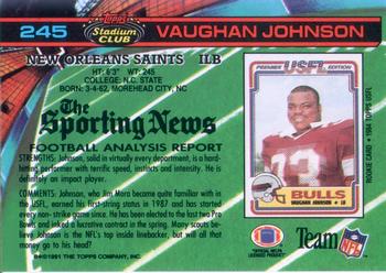 1991 Stadium Club #245 Vaughan Johnson Back
