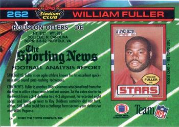 1991 Stadium Club #262 William Fuller Back