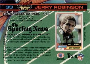 1991 Stadium Club #33 Jerry Robinson Back