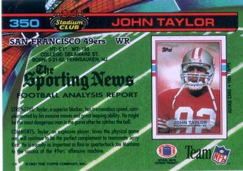 1991 Stadium Club #350 John Taylor Back