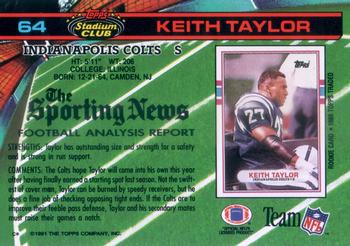 1991 Stadium Club #64 Keith Taylor Back