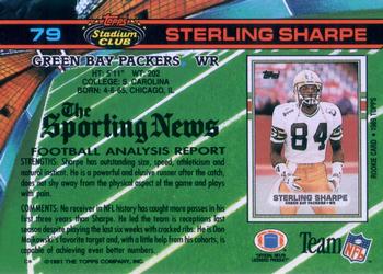 1991 Stadium Club #79 Sterling Sharpe Back