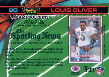 1991 Stadium Club #90 Louis Oliver Back