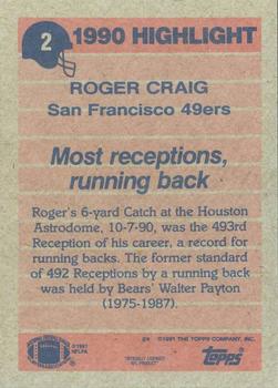 1991 Topps #2 Roger Craig Back