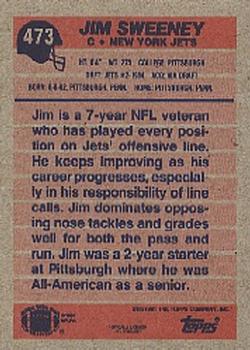 1991 Topps #473 Jim Sweeney Back