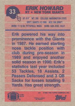 1991 Topps #33 Erik Howard Back