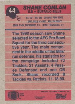 1991 Topps #44 Shane Conlan Back
