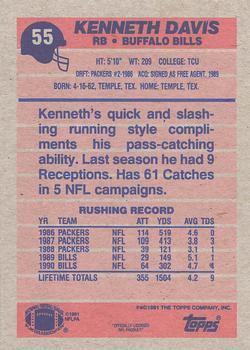 1991 Topps #55 Kenneth Davis Back