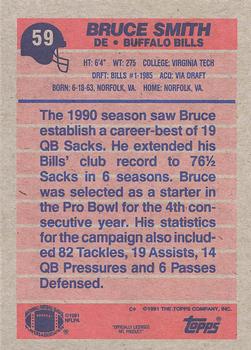 1991 Topps #59 Bruce Smith Back