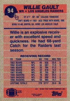 1991 Topps #94 Willie Gault Back