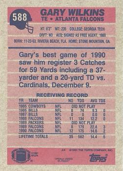 1991 Topps #588 Gary Wilkins Back