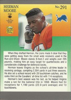 1991 Ultra #291 Herman Moore Back