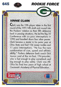 1991 Upper Deck #645 Vinnie Clark Back