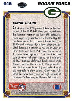 1991 Upper Deck #645 Vinnie Clark Back
