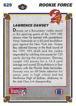 1991 Upper Deck #629 Lawrence Dawsey Back