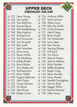 1991 Upper Deck #200 Checklist: 101-200 Front